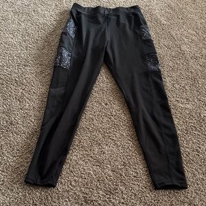 POP Fit Black Leggings with Glitter Accents